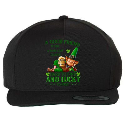 A Good Friend Is Like A Four Leaf Clover Patrick's Day Wool Snapback Cap