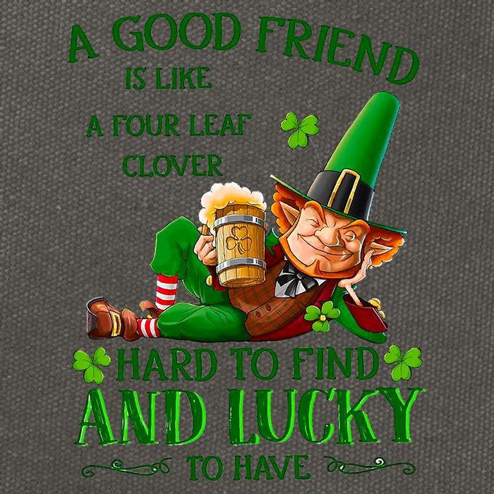 A Good Friend Is Like A Four Leaf Clover Patrick's Day Cotton Canvas Backpack