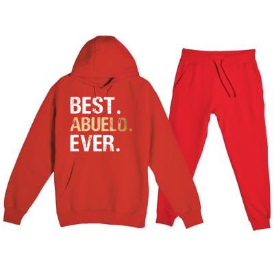 Abuelo Gift From Granddaughter Grandson Best Abuelo Premium Hooded Sweatsuit Set