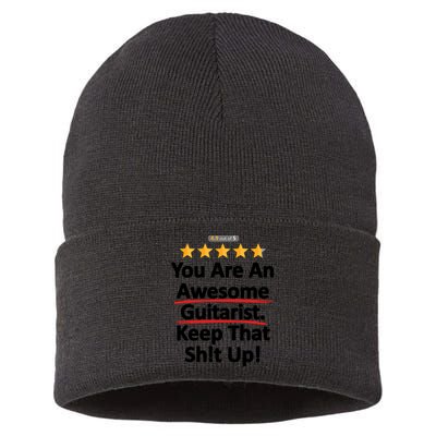 Awesome Guitarist Funny Gift Guitar Sustainable Knit Beanie