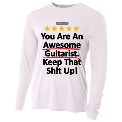 Awesome Guitarist Funny Gift Guitar Cooling Performance Long Sleeve Crew