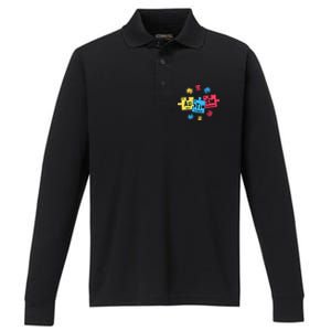 Autism Gift For Teachers Sped Periodic Table Elets Gift Performance Long Sleeve Polo