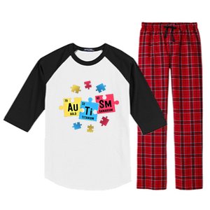 Autism Gift For Teachers Sped Periodic Table Elets Gift Raglan Sleeve Pajama Set