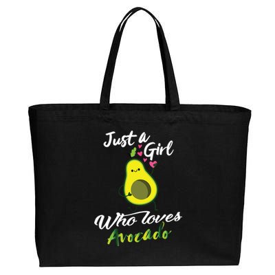 Avocado Gifts For Women Just A Girl Who Loves Avocado Cotton Canvas Jumbo Tote