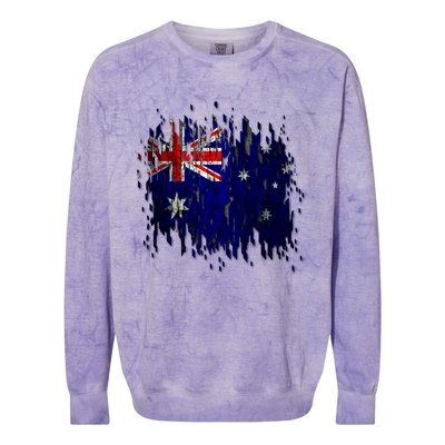 Australia Grunge Flag Colorblast Crewneck Sweatshirt