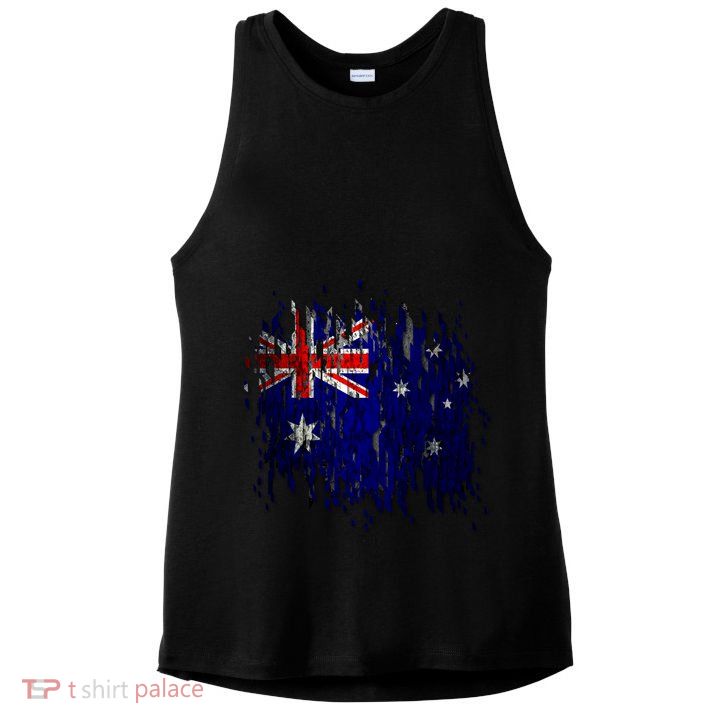 Australia Grunge Flag Ladies PosiCharge Tri-Blend Wicking Tank