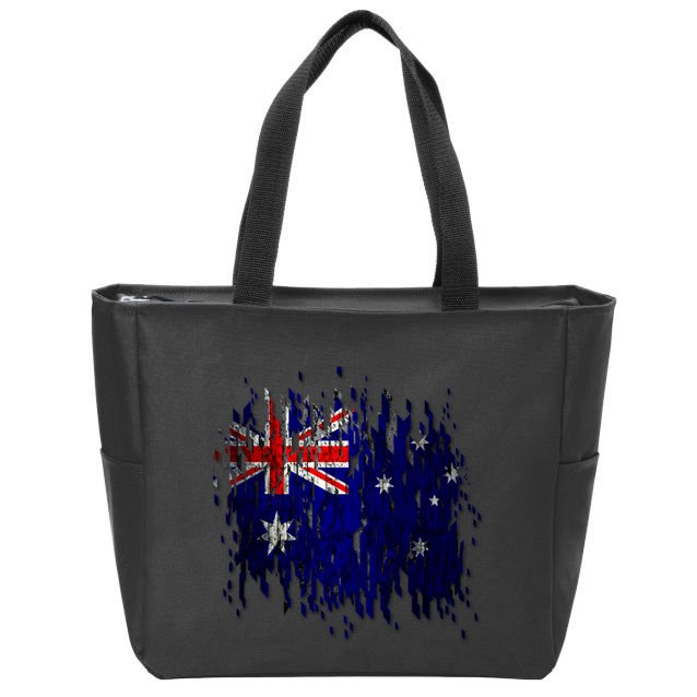 Australia Grunge Flag Zip Tote Bag