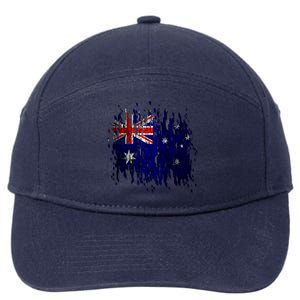 Australia Grunge Flag 7-Panel Snapback Hat