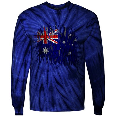 Australia Grunge Flag Tie-Dye Long Sleeve Shirt