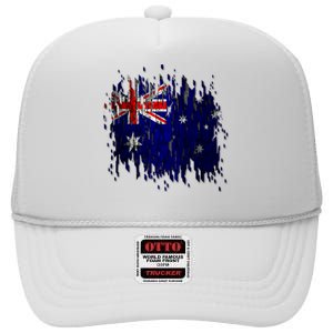 Australia Grunge Flag High Crown Mesh Back Trucker Hat