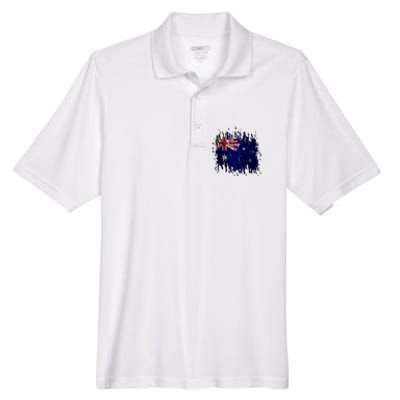 Australia Grunge Flag Men's Origin Performance Piqué Polo