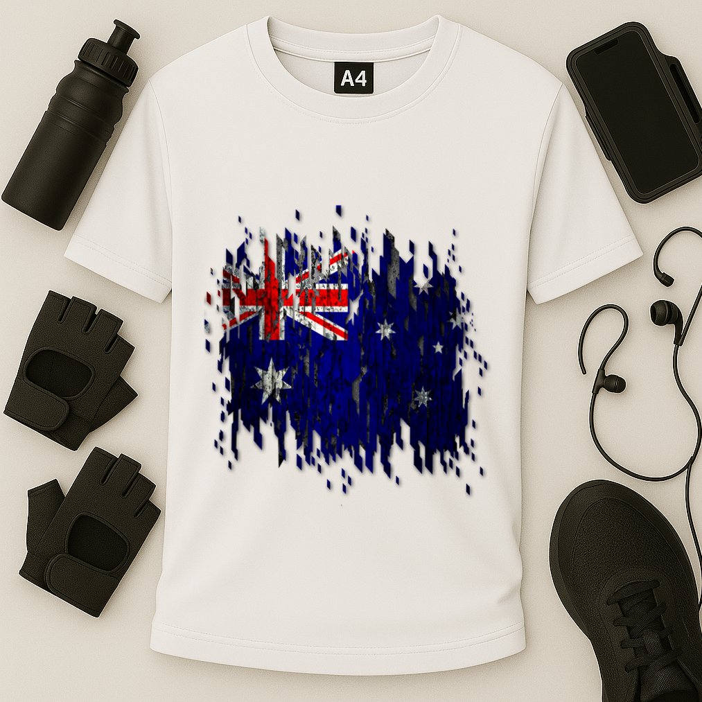 Australia Grunge Flag Cooling Performance Crew T-Shirt