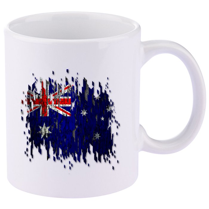 Australia Grunge Flag 11oz C Handle Ceramic Mug