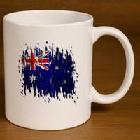 Australia Grunge Flag 11oz C Handle Ceramic Mug