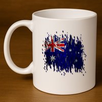 Australia Grunge Flag 11oz C Handle Ceramic Mug