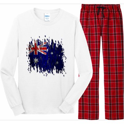 Australia Grunge Flag Long Sleeve Pajama Set