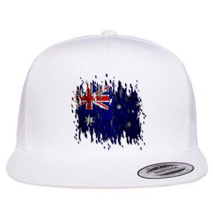 Australia Grunge Flag Flat Bill Trucker Hat