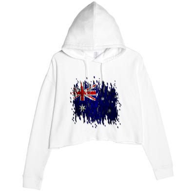 Australia Grunge Flag Crop Fleece Hoodie