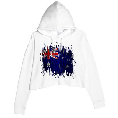 Australia Grunge Flag Crop Fleece Hoodie