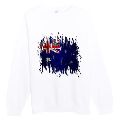 Australia Grunge Flag Premium Crewneck Sweatshirt