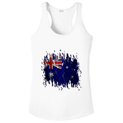 Australia Grunge Flag Ladies PosiCharge Competitor Racerback Tank