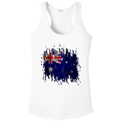 Australia Grunge Flag Ladies PosiCharge Competitor Racerback Tank