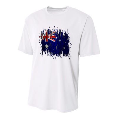 Australia Grunge Flag Youth Performance Sprint T-Shirt