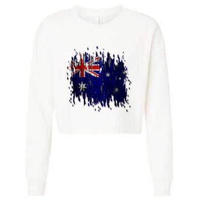 Australia Grunge Flag Cropped Pullover Crew