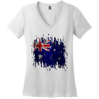 Australia Grunge Flag Women's V-Neck T-Shirt