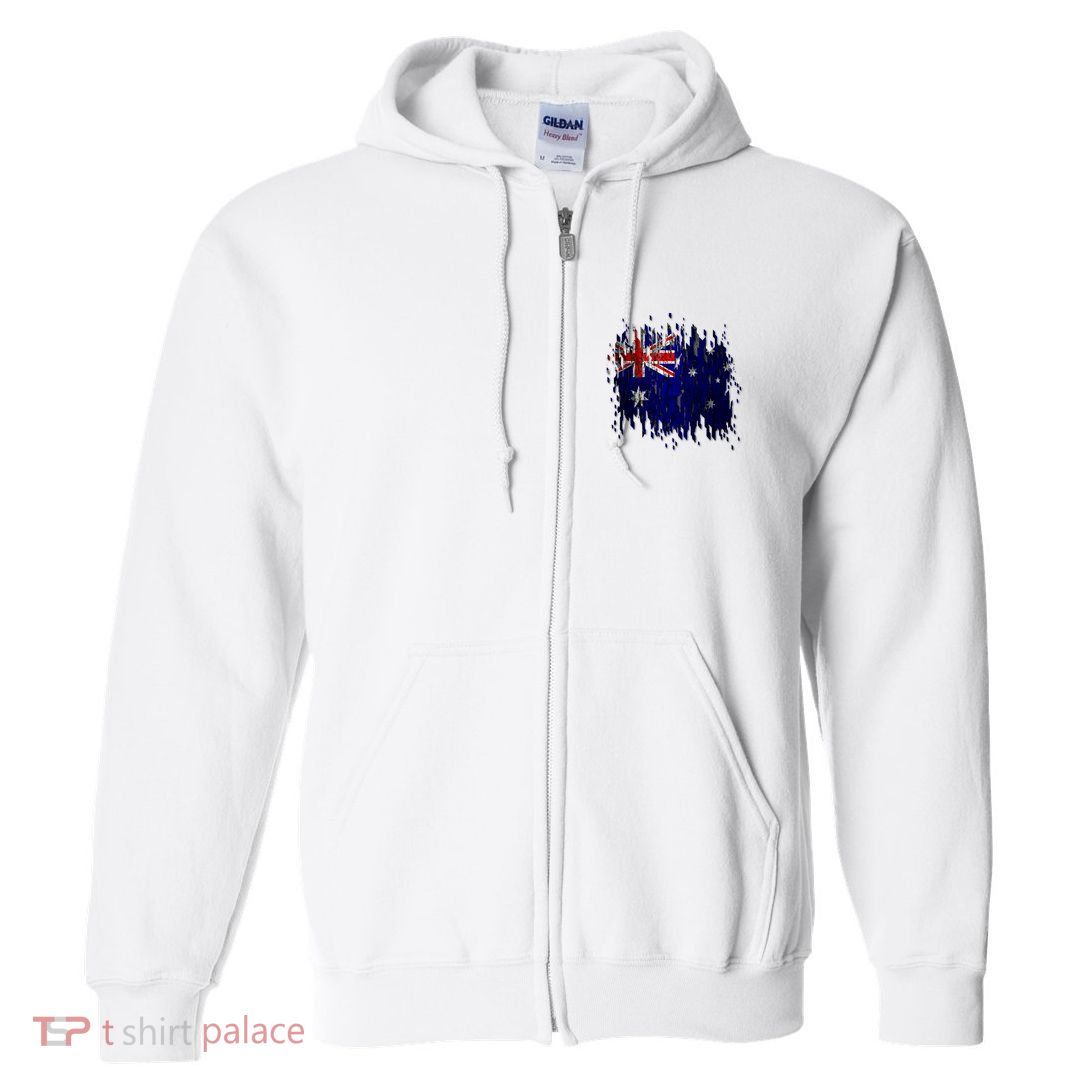 Australia Grunge Flag Full Zip Hoodie