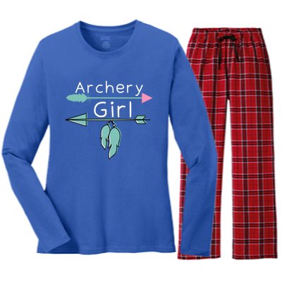 Archery Gift Funny Bow And Arrow Gift And Archer Gift Women's Long Sleeve Flannel Pajama Set 