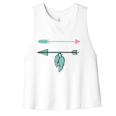 Archery Gift Funny Bow And Arrow Gift And Archer Gift Women's Racerback Cropped Tank