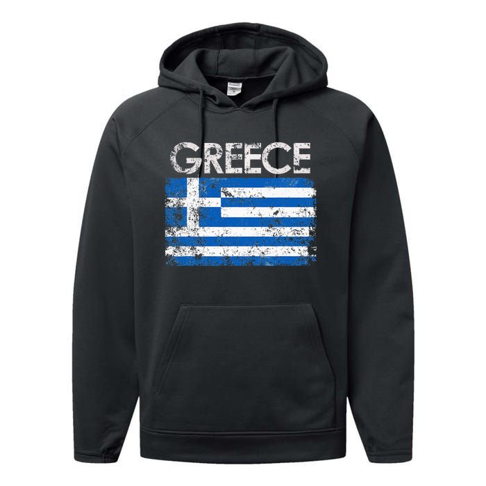 Authentic Greek Flag Souvenir Celebrate Greece's Heritage Performance Fleece Hoodie