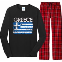 Authentic Greek Flag Souvenir Celebrate Greece's Heritage Long Sleeve Pajama Set