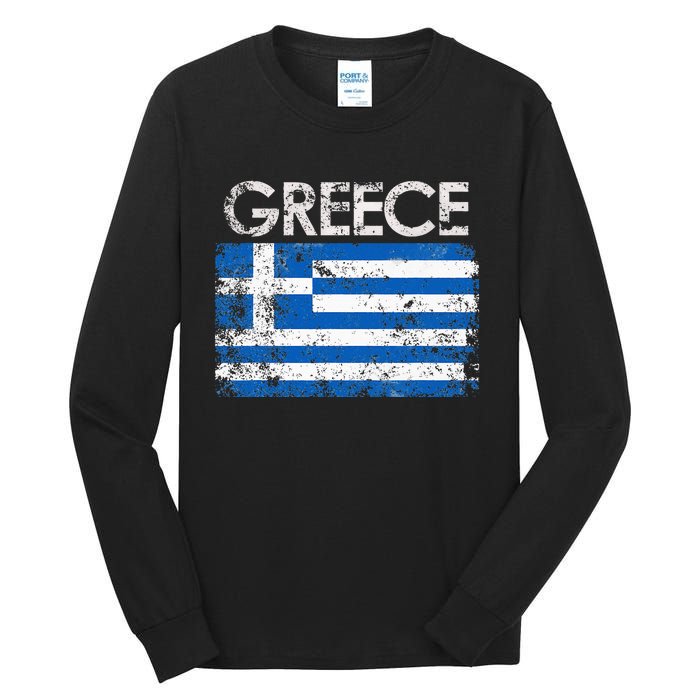 Authentic Greek Flag Souvenir Celebrate Greece's Heritage Tall Long Sleeve T-Shirt