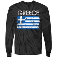 Authentic Greek Flag Souvenir Celebrate Greece's Heritage Tie-Dye Long Sleeve Shirt