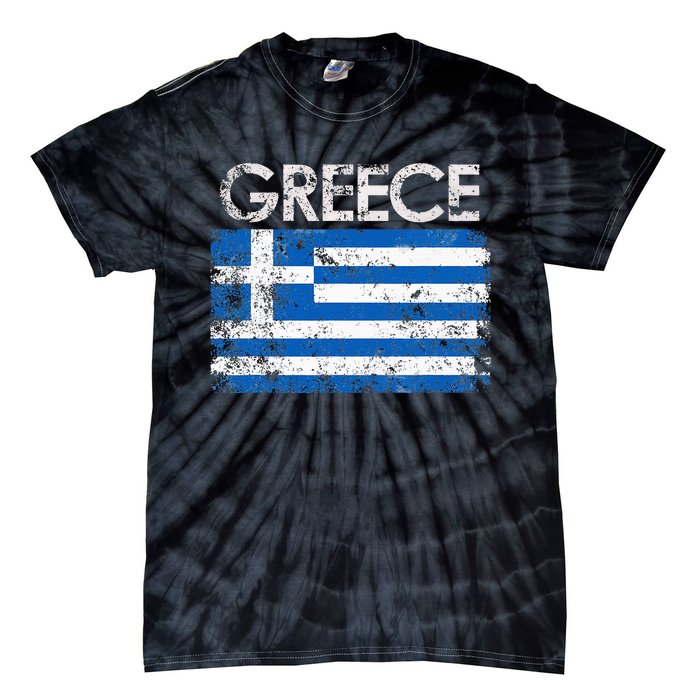 Authentic Greek Flag Souvenir Celebrate Greece's Heritage Tie-Dye T-Shirt