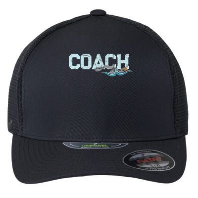 Appreciation Gifts For Swim Coaches Funny Swim Teacher Coach Flexfit Unipanel Trucker Cap