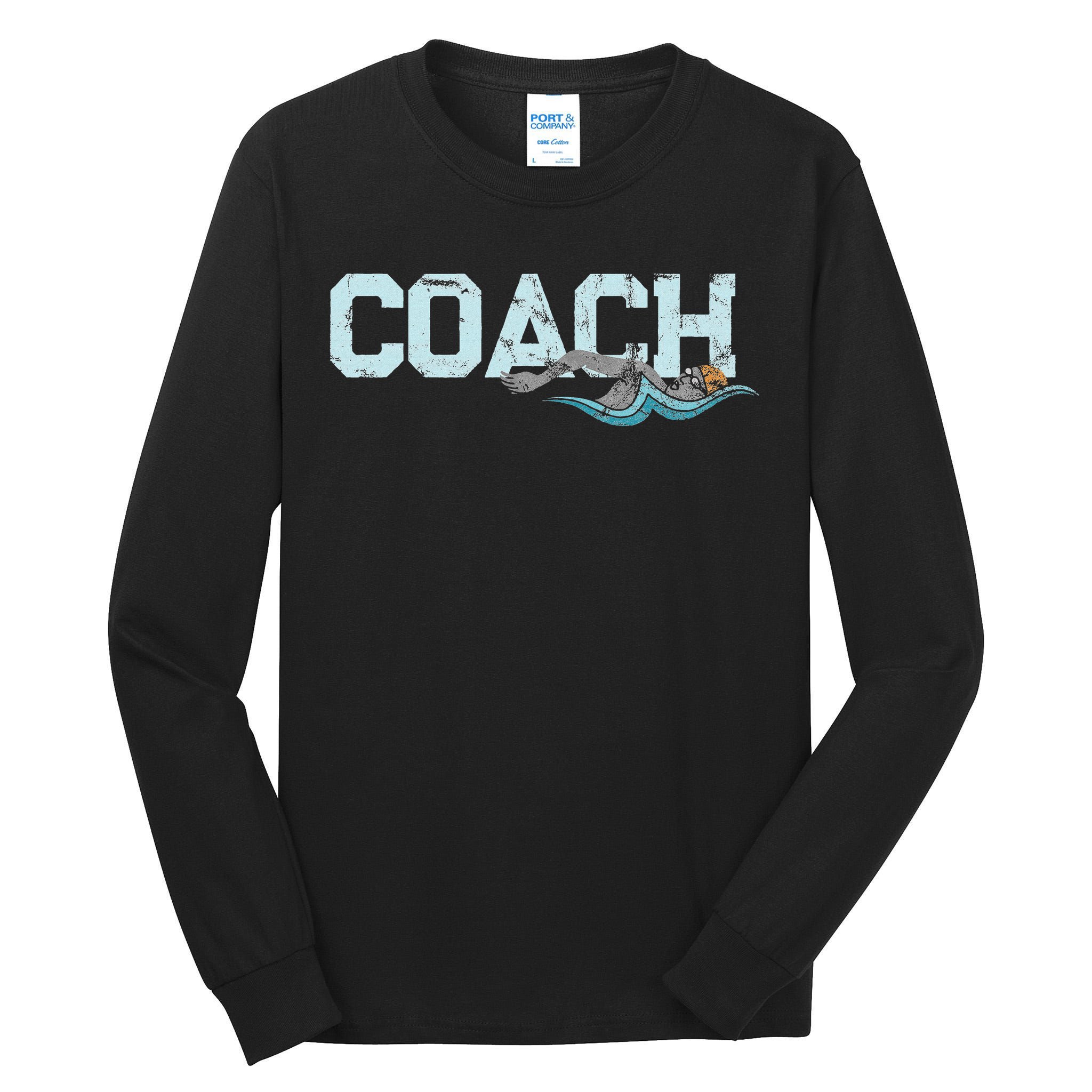 Appreciation Gifts For Swim Coaches Funny Swim Teacher Coach Tall Long Sleeve T-Shirt