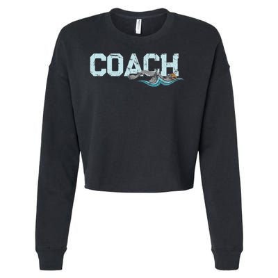 Appreciation Gifts For Swim Coaches Funny Swim Teacher Coach Cropped Pullover Crew