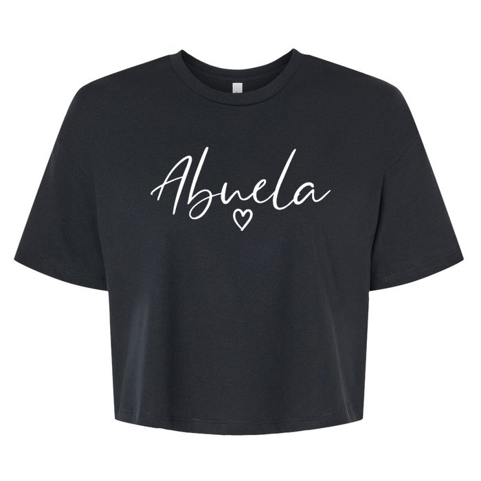 Abuela Gifts For Women Grandma Heart MotherS Day Abuela Bella+Canvas Jersey Crop Tee