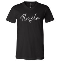 Abuela Gifts For Women Grandma Heart MotherS Day Abuela V-Neck T-Shirt