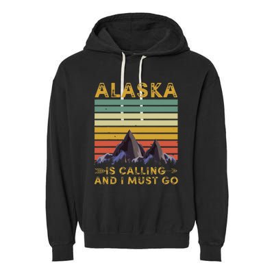 Alaska Gifts For Denali Juneau Alyaska Garment-Dyed Fleece Hoodie