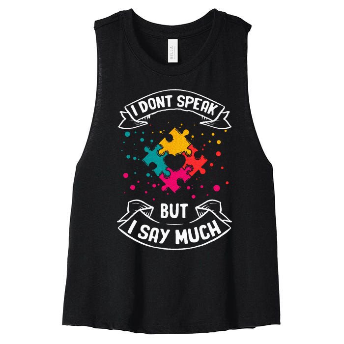 Autism Gifts For Adults Syndrom Autist Asd Autistic Asperger Women's Racerback Cropped Tank