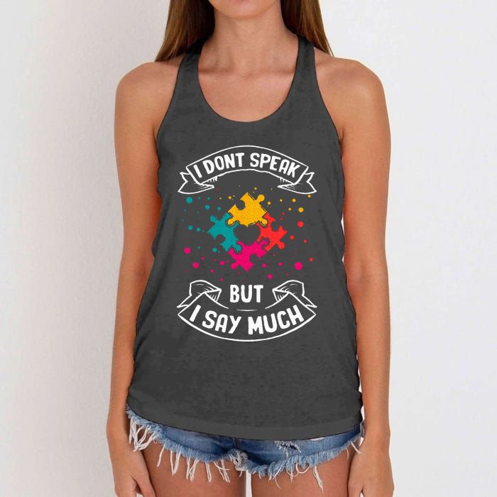 Autism Gifts For Adults Syndrom Autist Asd Autistic Asperger Women's Knotted Racerback Tank