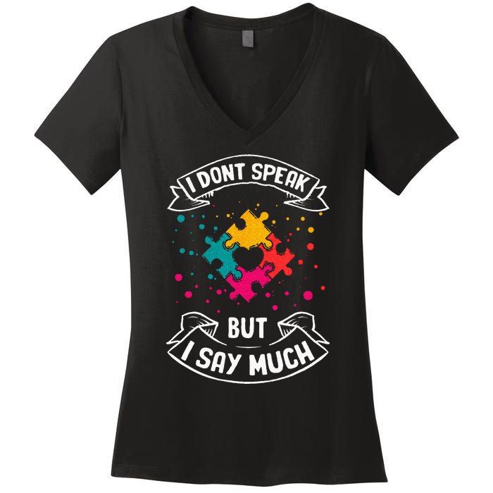 Autism Gifts For Adults Syndrom Autist Asd Autistic Asperger Women's V-Neck T-Shirt