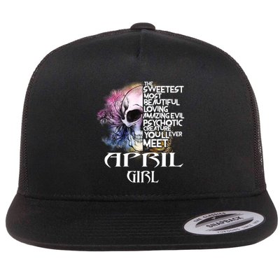 April Girl Funny Birthday Skull Woman Flatbill Hat