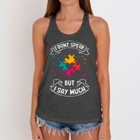 Autism Gifts For Adults Syndrom Autist Asd Autistic Asperger Women's Knotted Racerback Tank