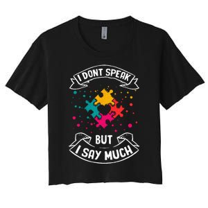 Autism Gifts For Adults Syndrom Autist Asd Autistic Asperger Women's Crop Top Tee