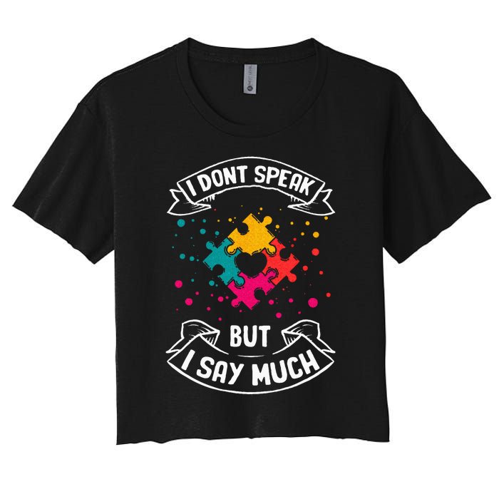 Autism Gifts For Adults Syndrom Autist Asd Autistic Asperger Women's Crop Top Tee